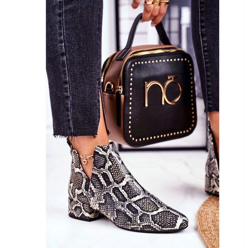 PV3 Damskor med utskärningar, läder Visconi 2625804 grå 2