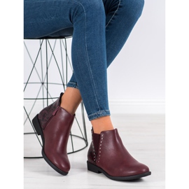 Small Swan Burgundy Snake Print stövlar röd 1