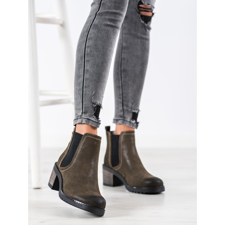 Sergio Leone Snygga Chelsea stövlar grön 2