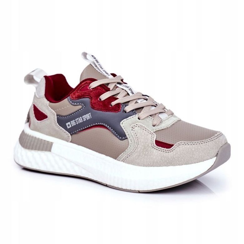 Mäns sportskor Big Star Grey-Claret GG174463 beige röd grå 1