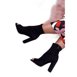 SEA Kvinnors stövlar på en högklackad Lycra Open Toes Black First svart 3