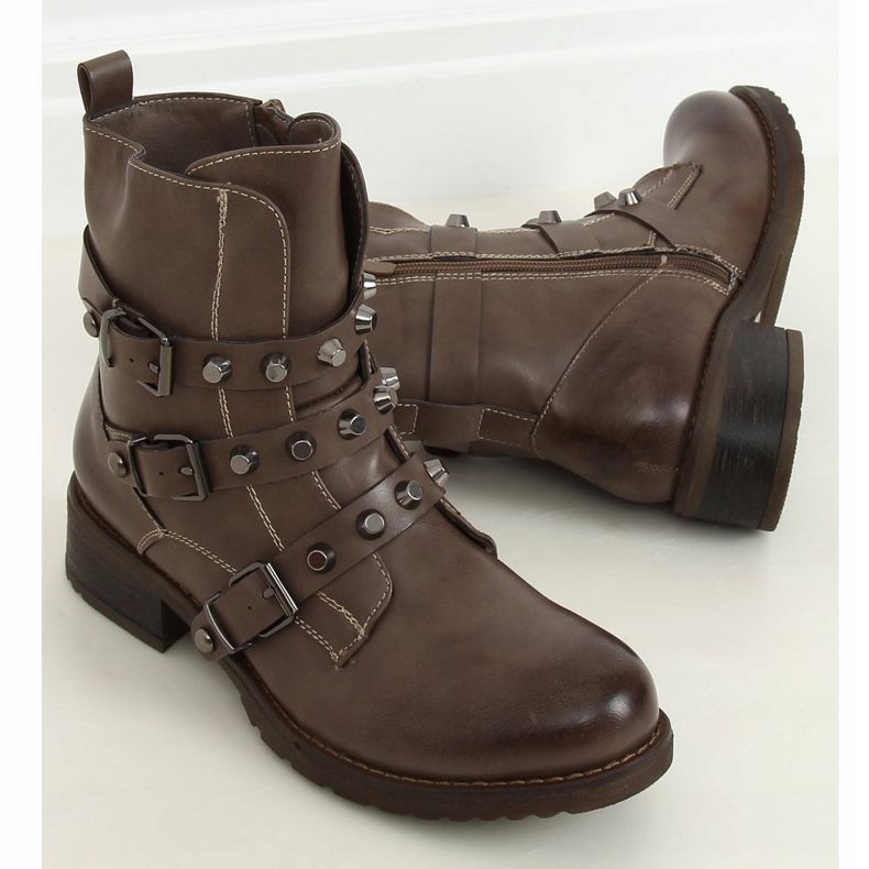 Militärstövlar mörkbeige Z195 Khaki kaki 1