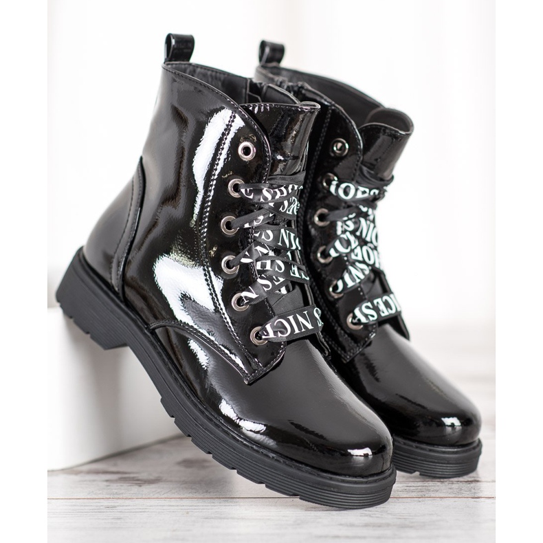 VINCEZA lackerade arbetare svart 1