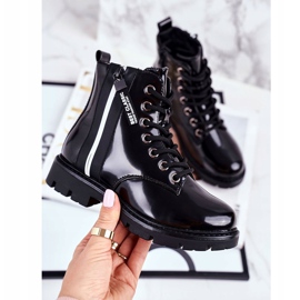 Vinceza Barnstövlar varma med dragkedja lackerad svart falk 1