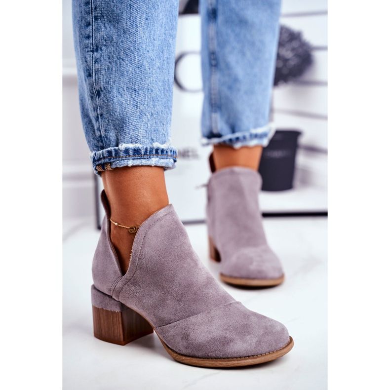 Damstövlar på en högklackad skuren grå mini meliori 2