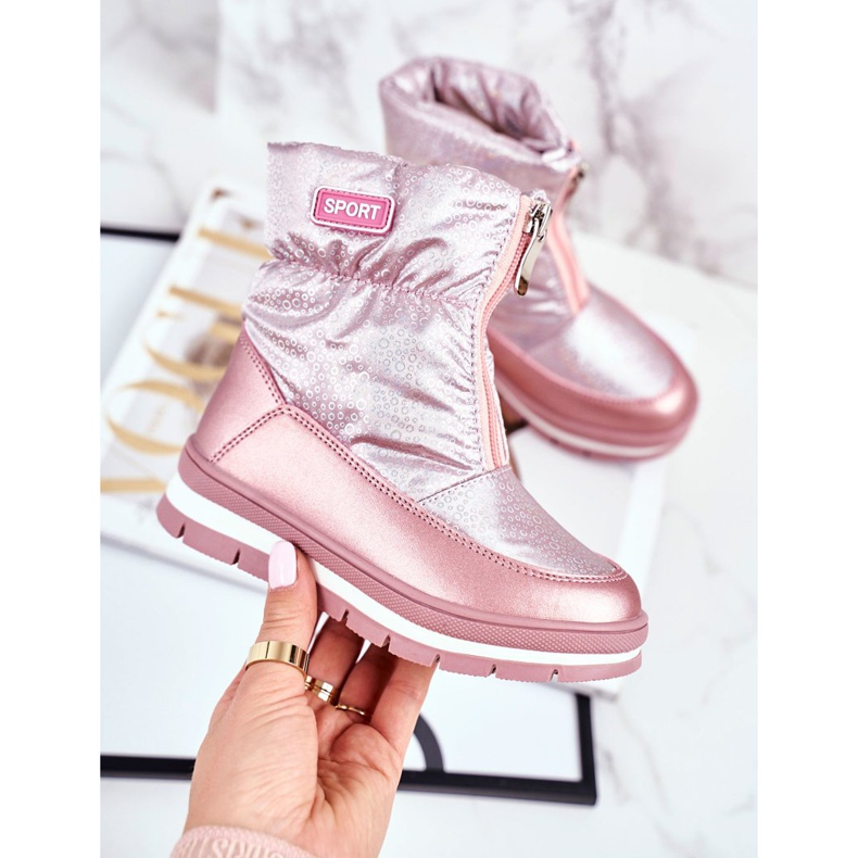 WEESTEP Barns snöskor uppvärmda med ullrosa bubblor 1