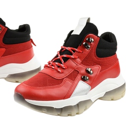 Röda fashionabla sportskor av Donatella i ekoläder svart 1