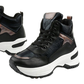 Svarta, trendiga Daera-sneakers i ekoläder 1