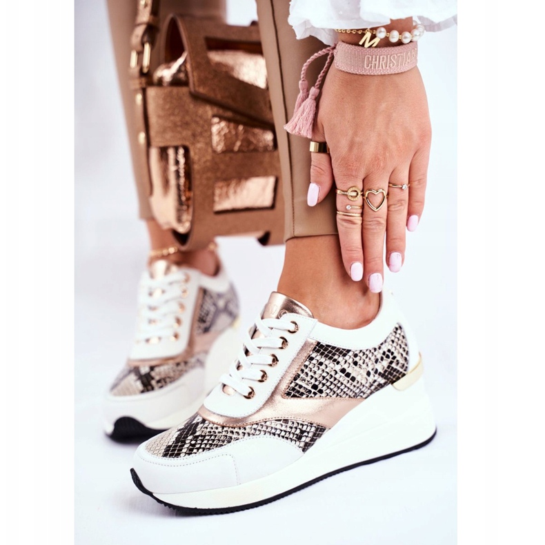 GOE Kvinnors sportskor Sneakers Vit läder GG2N3045 mångfärgad 2