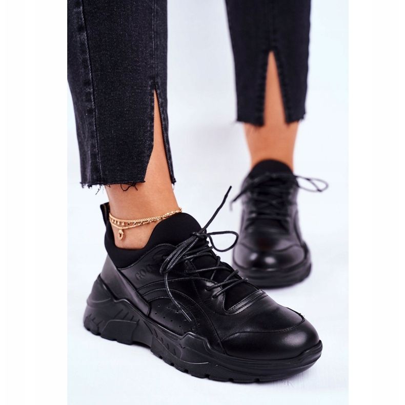 Dam Sneakers Goe Leather Black GG2N3041 svart 1