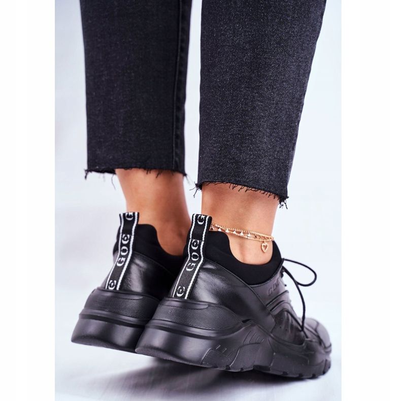 Dam Sneakers Goe Leather Black GG2N3041 svart 2