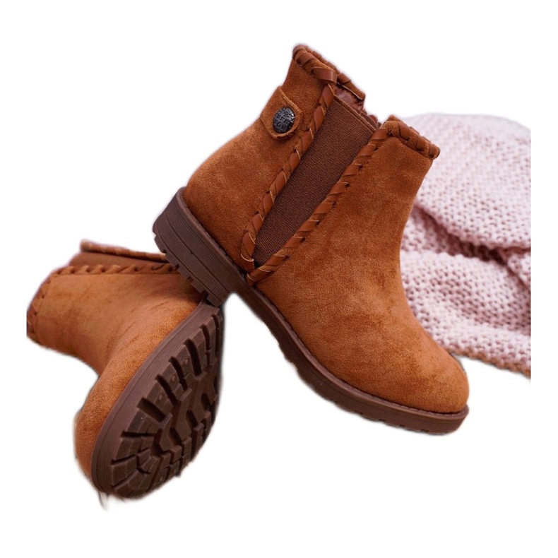 POPA Barnskor Flat Heel Camel Sicarro brun 4