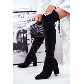 S.Barski Dam Stövlar På Klack Mocka Svart Milwa 1