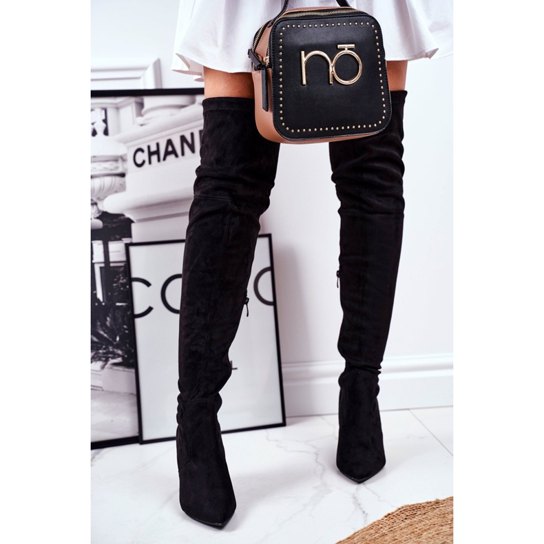 S.Barski Damskor på högklackig mocka svart Huanto 2