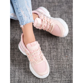 SHELOVET Trendiga sportskor på plattformen rosa 1