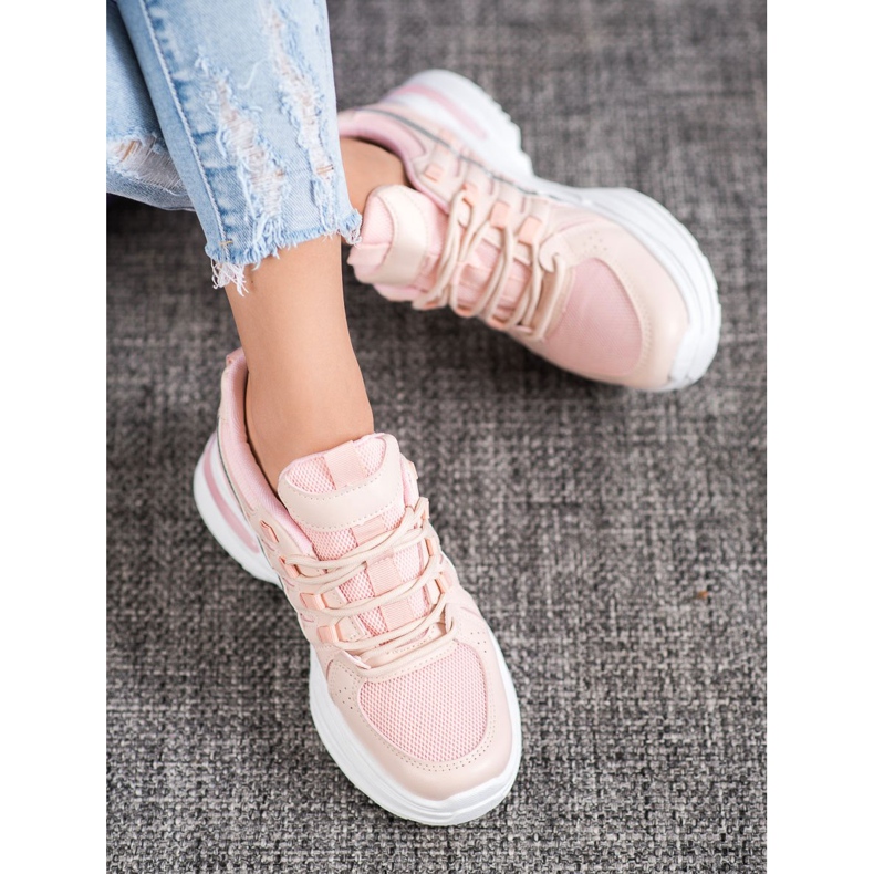 SHELOVET Trendiga sportskor på plattformen rosa 1