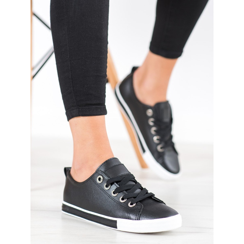 SHELOVET Eco Leather Sneakers svart 1