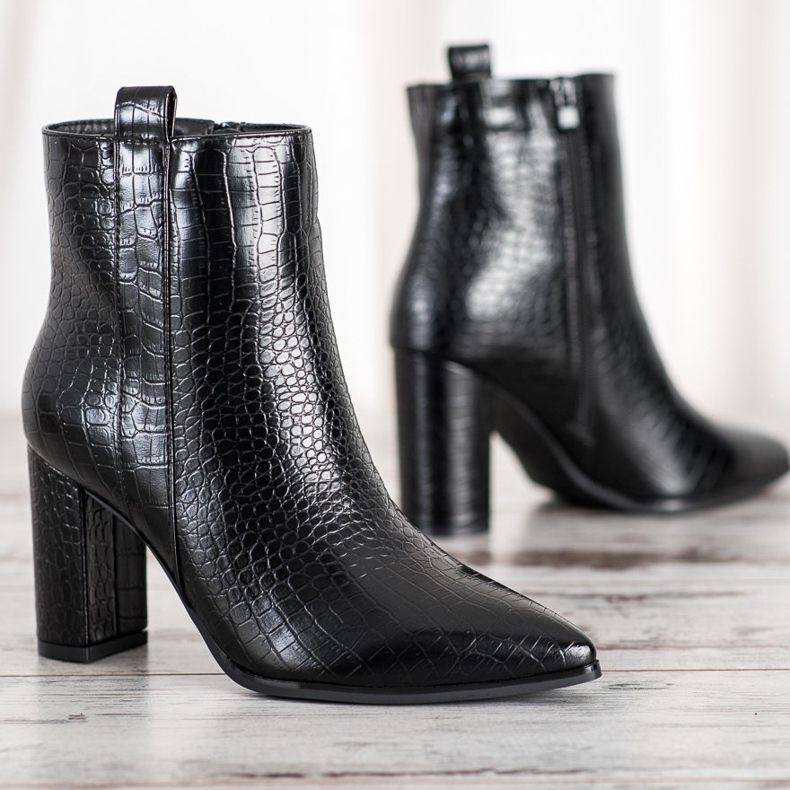 Seastar Snygga stövlar med mönster svart 2