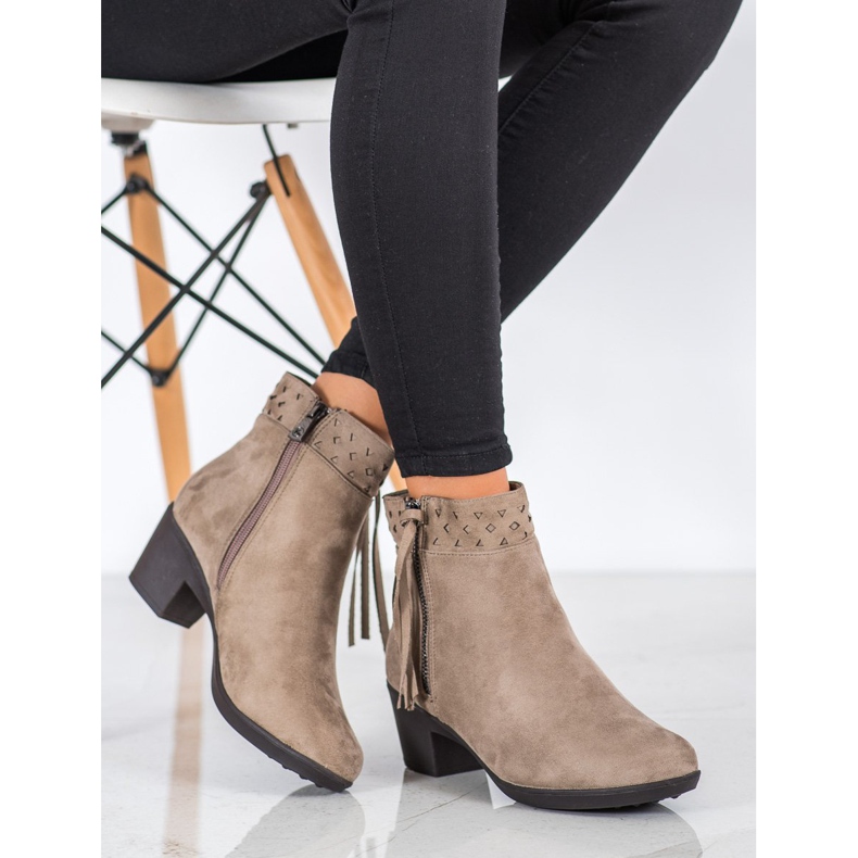 Kylie Beige stövlar med fransar 1