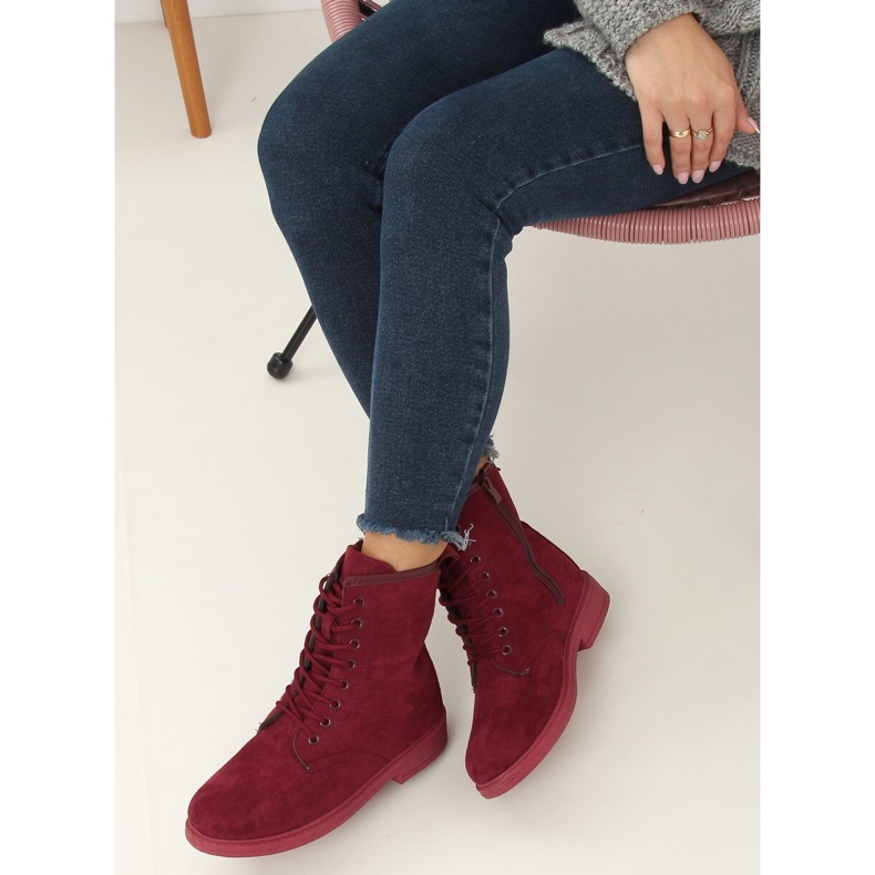 Burgundy snörskor E2002 Wine röd 2