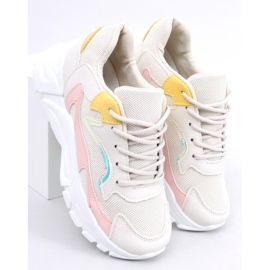 Beige BL196P Beige sportskor 2