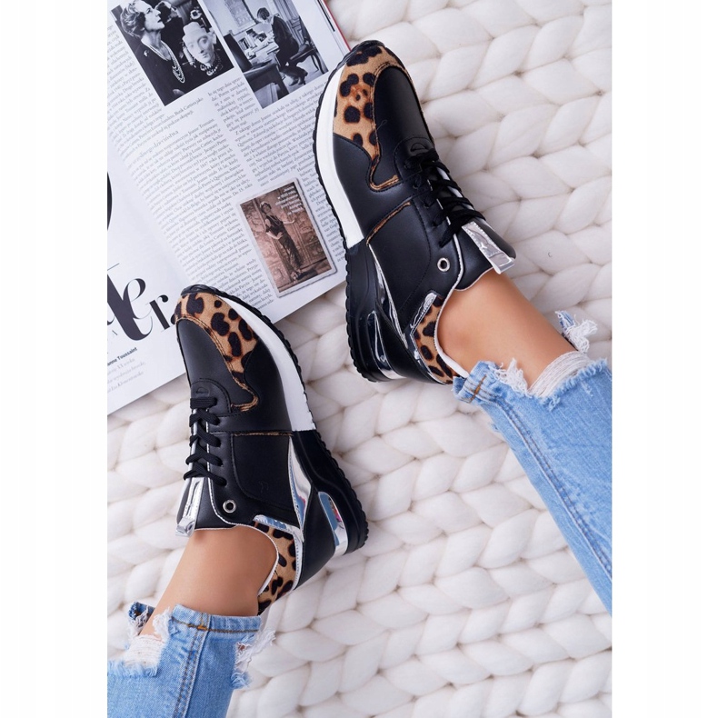 Kvinnors sportskor med leopardmönster svart Fippo mångfärgad 1