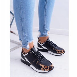 Kvinnors sportskor med leopardmönster svart Fippo mångfärgad 2