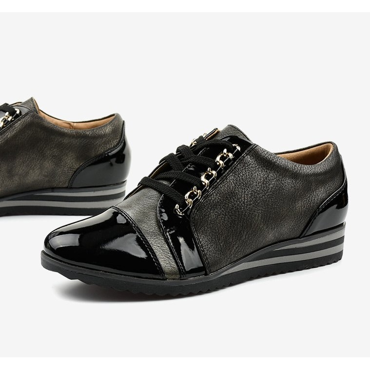 Svarta trendiga Wedge Sneakers 15S8621 1