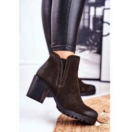 S.Barski Kvinnors stövlar på hälen Warm Khaki Veronica brun 1