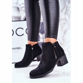 S.Barski Kvinnors stövlar på en klack varm svart blanche 2