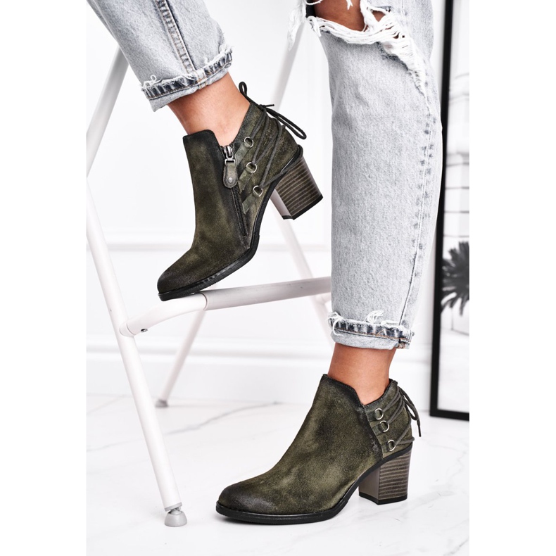 Damskor på hälen Maciejka Vårläder Oliv 04812-24 grön 2