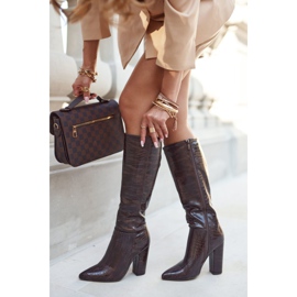 SEA Kvinnors stövlar på en klack varm brun Belvim 2