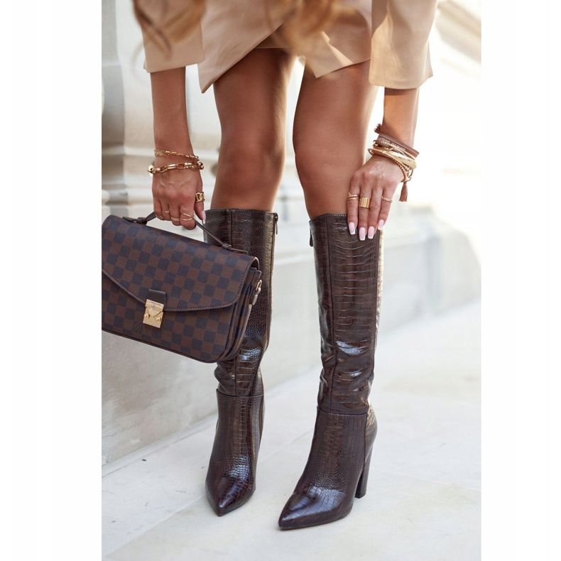 SEA Kvinnors stövlar på en klack varm brun Belvim 1