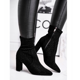 S.Barski Kängor för kvinnor på hälen Centki Black Panther svart 2