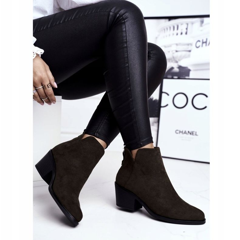 S.Barski Damskor med platt klack varm höst kaki mjölkig 2