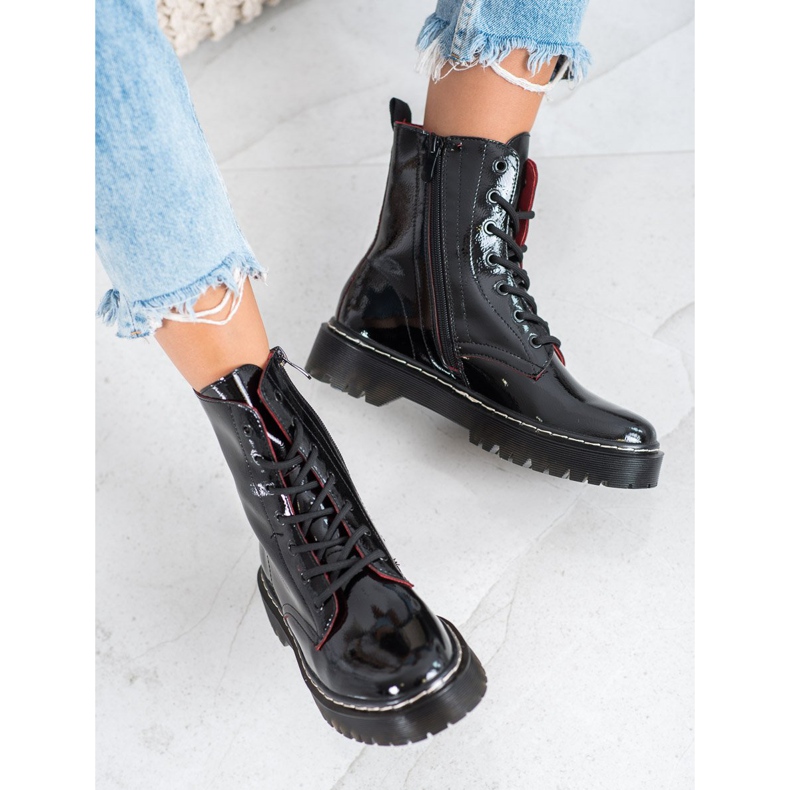 VINCEZA lackerade arbetare svart 2