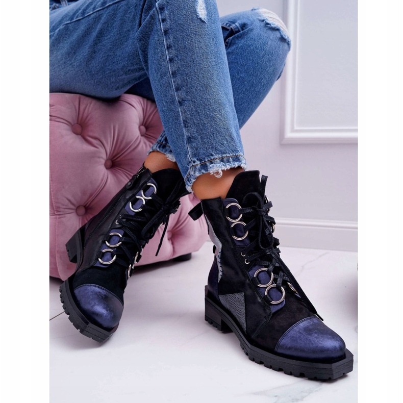 Damstövlar Läder Maciejka Marinblå 04184-17 / 00-3 2