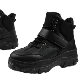 Svarta fashionabla sportskor av ekologisk läder Soulsille 1