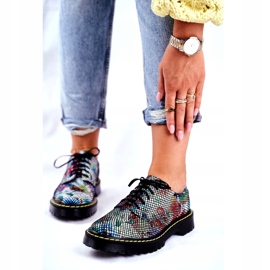 Kvinnors Brogues Oxfords läderblommor Maciejka 04087-43 mångfärgad 1