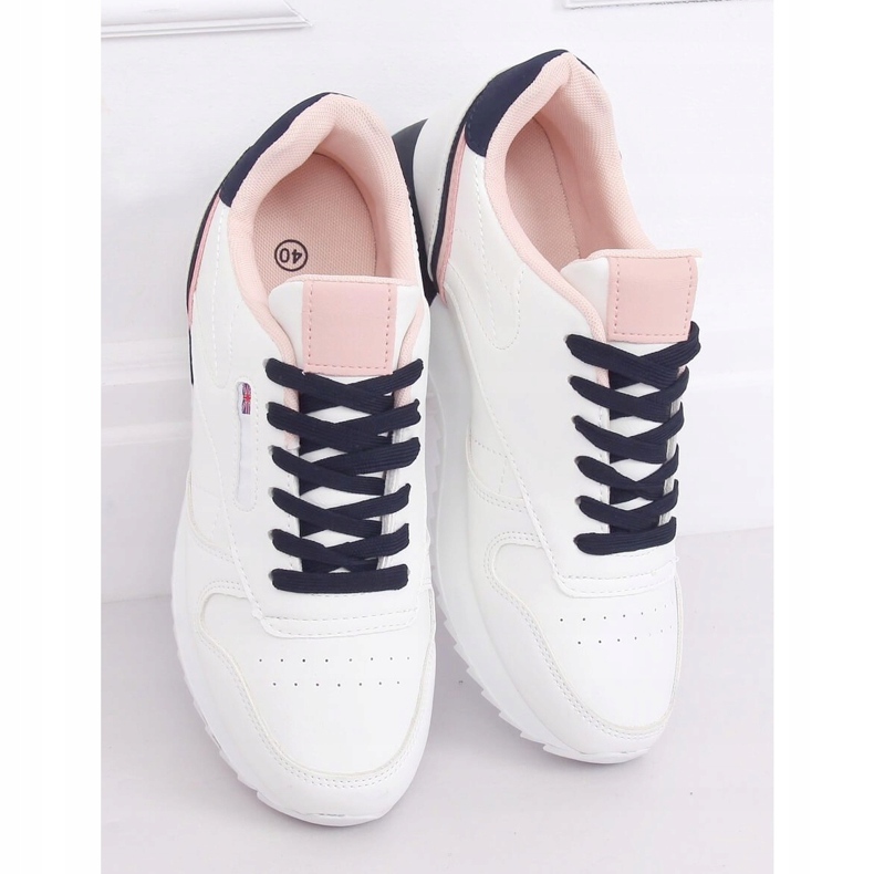 Vita kvinnors sportskor BK938 VIT / BLÅ marinblå 2