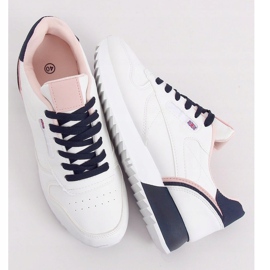 Vita kvinnors sportskor BK938 VIT / BLÅ marinblå 1