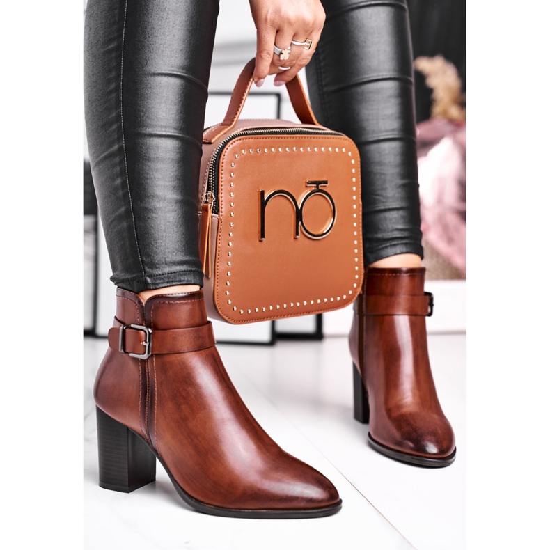 Damskor på högklackat Sergio Leone Brown BT509 brun 2