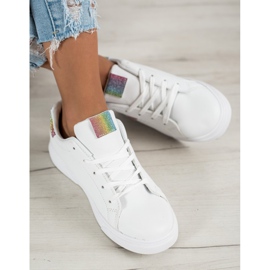 SHELOVET Sportskor med glitter vit 1