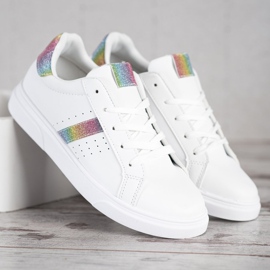 SHELOVET Sportskor med glitter vit 2
