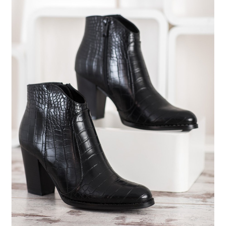Filippo Fashionabla Snake Print stövlar svart 2