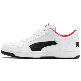 Puma Rebound LayUp Lo Sl herrskor vit-svart 369866 01 röd 1