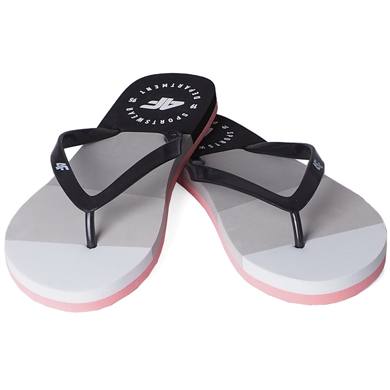 4F svartvita tofflor för kvinnor H4L20 KLD004 97S 1