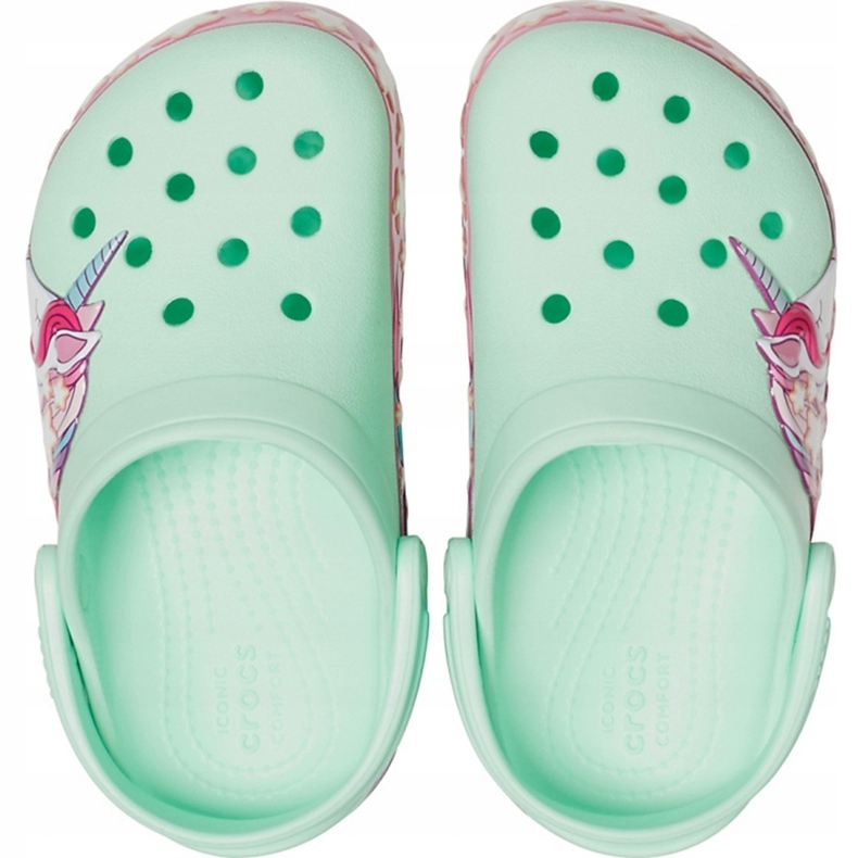 Crocs barn FunLab Unicorn Band Cg K grön 206270 3TI rosa 1