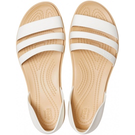 Crocs Sandaler för kvinnor Tulum Open Flat W Pearl 206109 1CQ vit 1