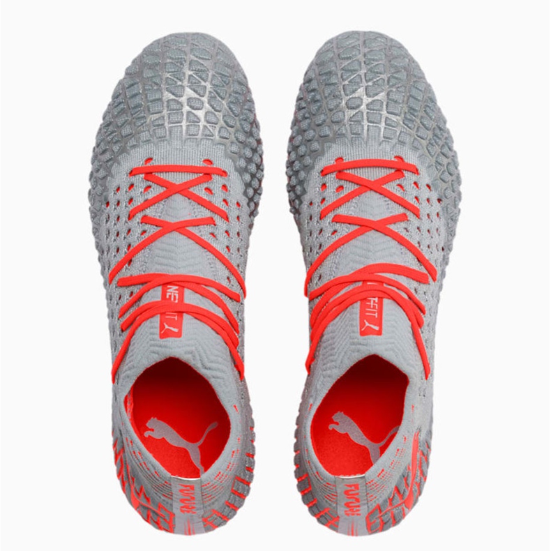 Puma Future 4.1 Netfit MxSG fotbollsskor grå-orange 105676 01 röd 1